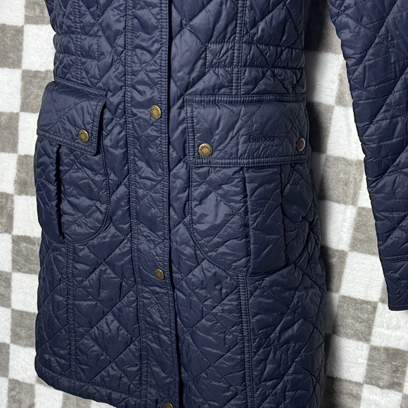 Barbour Navy Quilted Women's Jacket Parka 8 - Picture 4 of 13